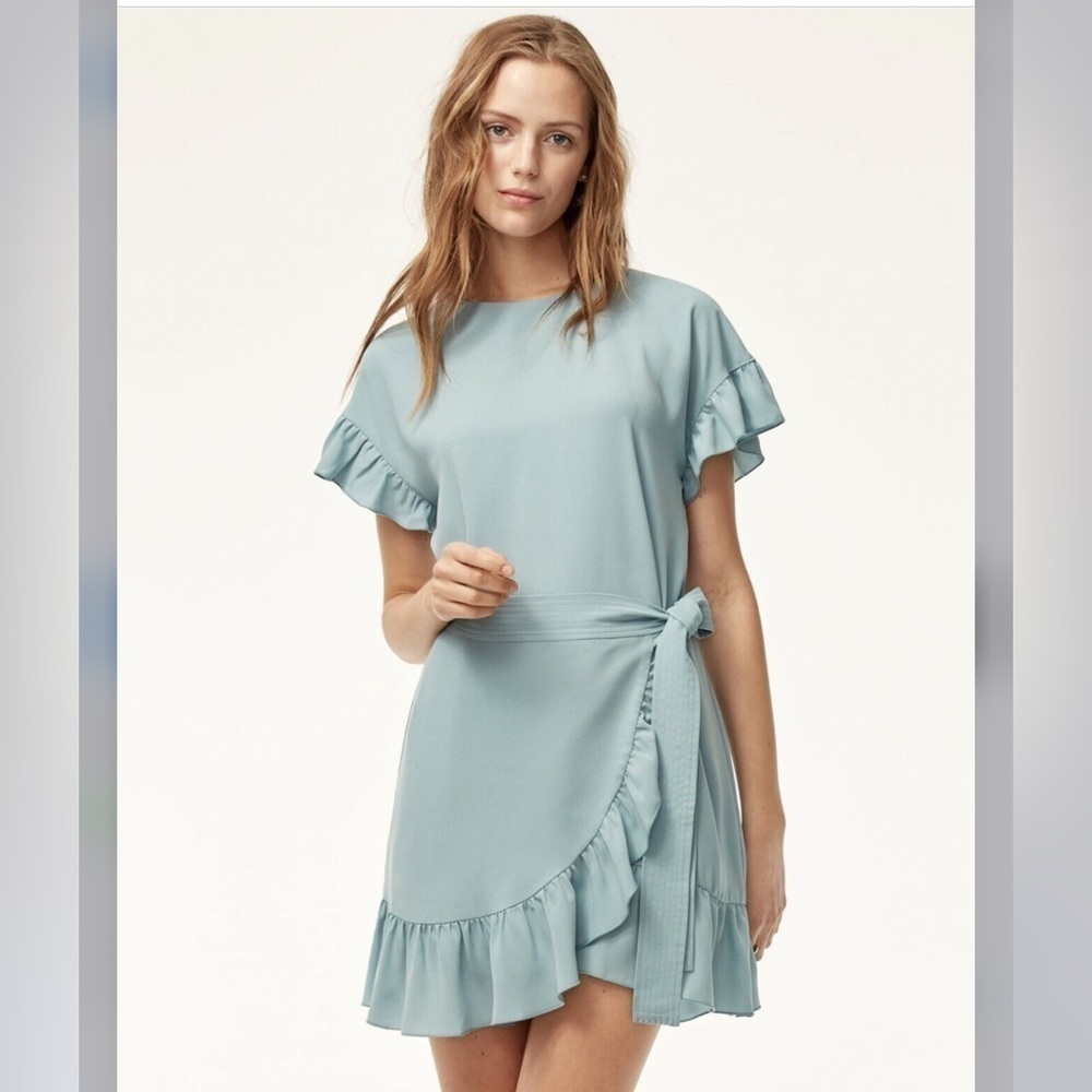 Aritzia Wilfred Ninette Ruffle Dress Sz XS